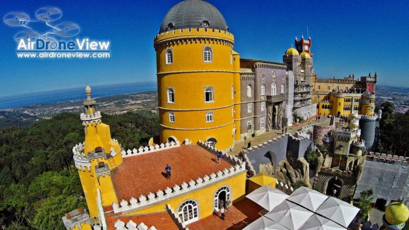 Grabaciones en el Palacio da Pena, Sintra, Portugal – Air Drone&nbsp;View