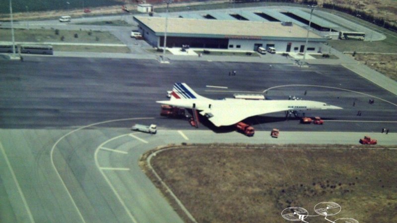 El Concorde en el Aeropuerto de Badajoz en&nbsp;1989