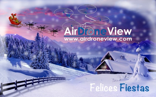 Feliz Navidad Air Drone View drones badajoz extremadura www.airdroneview.com drones papa noel flying santa rpas dron uav merry christmas foto video legal aesa navidad felices fiestas felicitacion 2014 2015