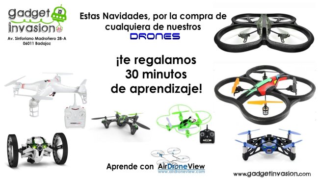 Gadget Invasion drones pilotar tienda badajoz air drone view www.airdroneview.com www.gadgetinvasion.com aprende drones regalo navidad