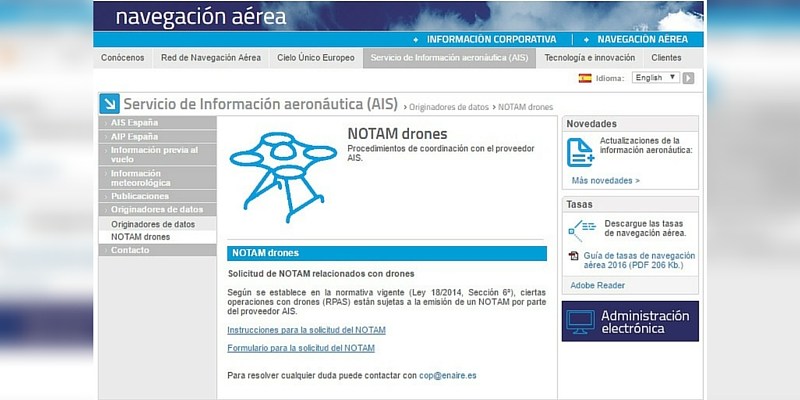 -NOTICIA- ENAIRE destina un apartado de su web para solicitar&nbsp;Notam