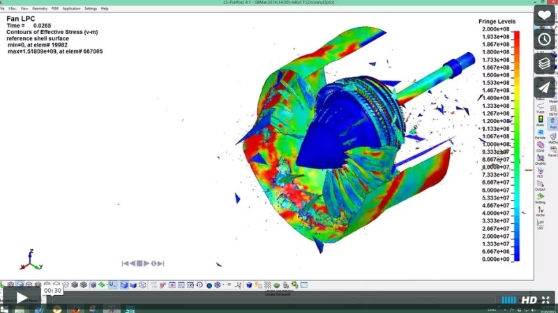 El vídeo de un drone contra la turbina de un&nbsp;avión