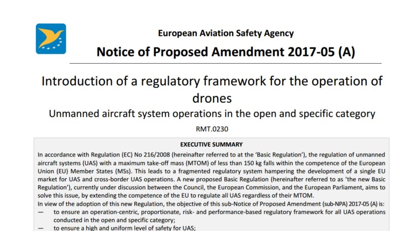 Nueva Ley de EASA sobre Drones – Plazo de&nbsp;consulta