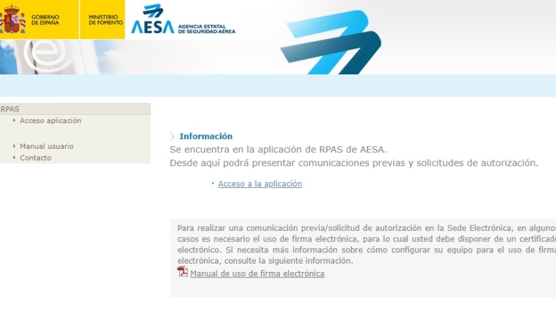 Los operadores de drones podrán hacer electrónicamente todos los trámites con AESA Los operadores de drones podrán hacer electrónicamente todos los trámites con AESA