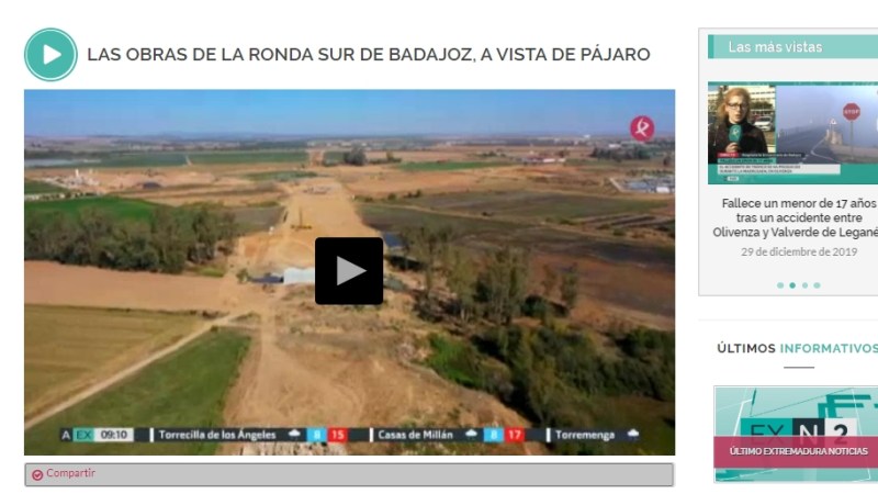 Noticia de Canal Extremadura: La Ronda Sur de Badajoz, a vista de&nbsp;pájaro