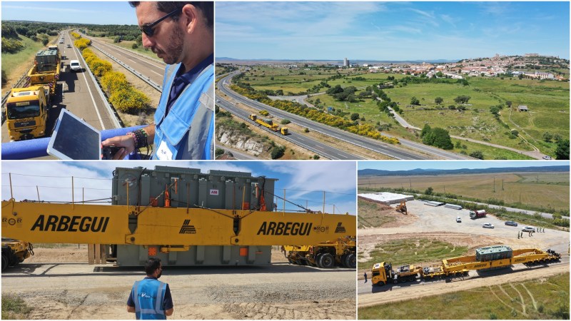 Grabando el transporte del TRAFO de la planta solar más grande de&nbsp;Europa